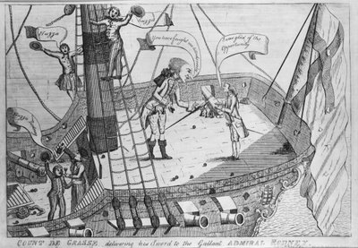 Count de Grass Delivering His Sword to the Gallant Admiral Rodney by English School